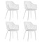 Costway Modern Dining Chair Set of 4 Plastic Shell Hollow withMetal Legs for Living Room